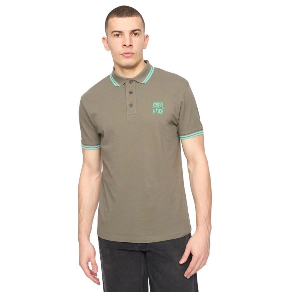 Crosshatch Mens Changra Polo Shirt / Dark Sage